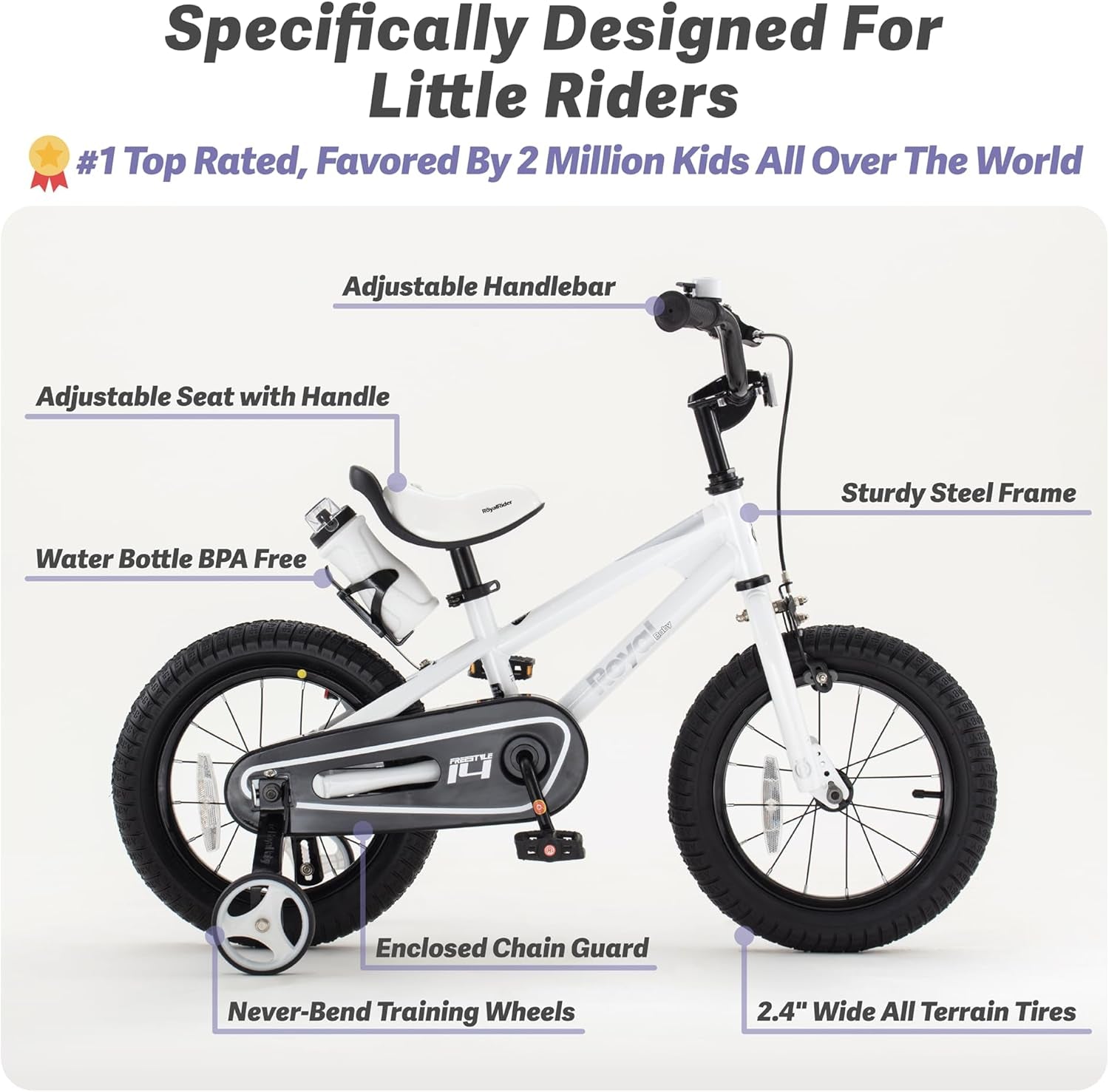 Kids Bike Boys Girls Freestyle Bicycle 12 14 16 Inch with Training Wheels, 16 18 20 with Kickstand Child'S Bike, Blue Red White Pink Green Orange