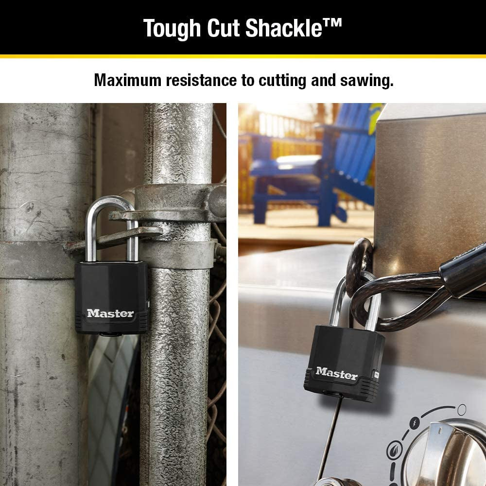 M115XQLF Magnum Heavy Duty Outdoor Padlock with Key, 4 Pack Keyed-Alike