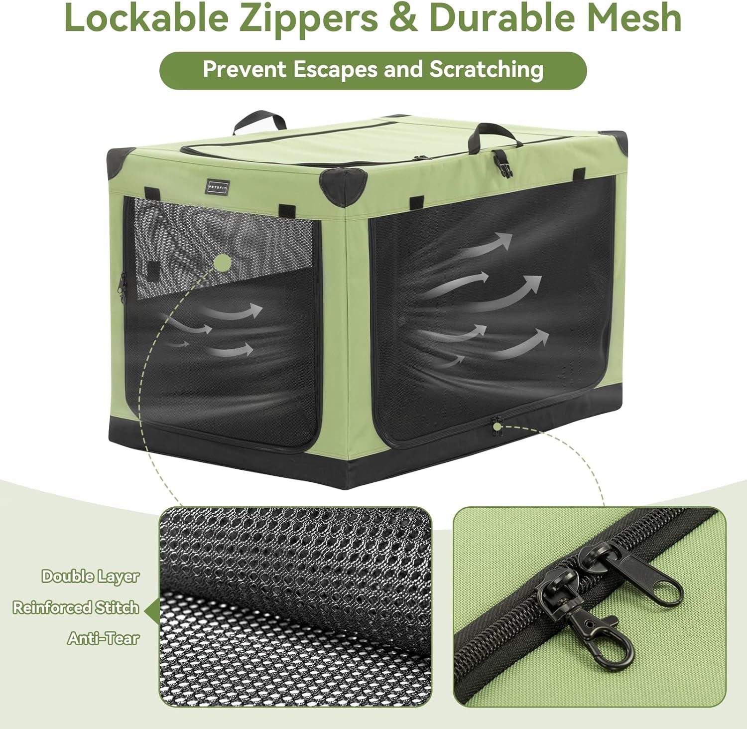 Portable Soft Collapsible Dog Crate for Indoor and Outdoor Soft-Sided Crate