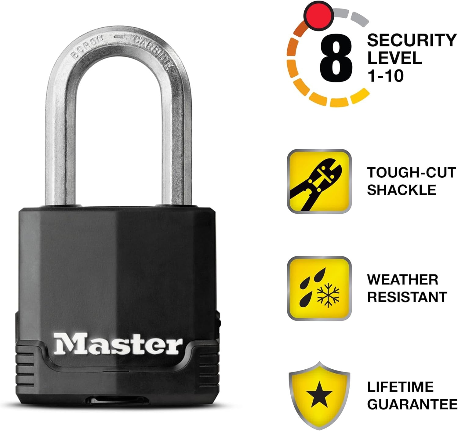 M115XQLF Magnum Heavy Duty Outdoor Padlock with Key, 4 Pack Keyed-Alike