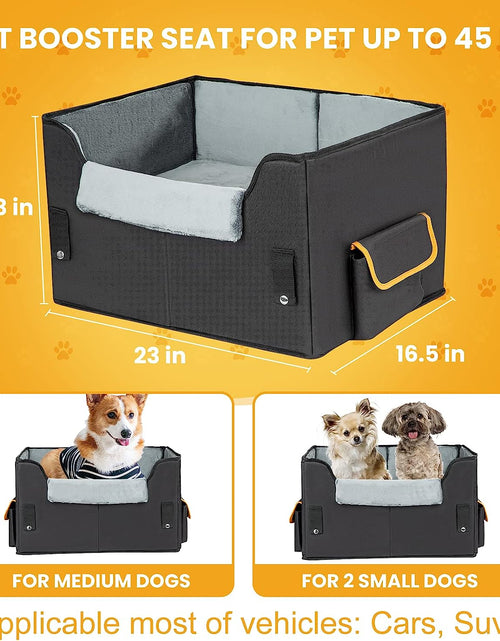 Load image into Gallery viewer, Dog Car Seat for Small Dogs, Elevated Dog Booster Seat Pet Travel Carrier Bed for Car with Adjustable Straps Pet Car Booster Seat for Small Dogs Cats
